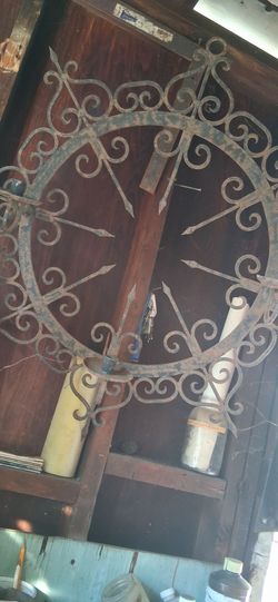 Large Vintage Wrought Iron Wall Candle Holder