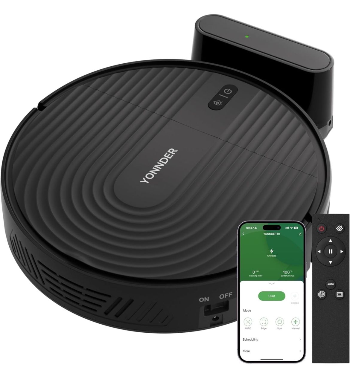 R1 Robot Vacuum Cleaner, Automatic Recharge, Tangle-Free, 140min Runtime, Scheduling, Remote Control/APP/Alexa/Google, Auto/Edge/Spot Mode, 600mL Dust