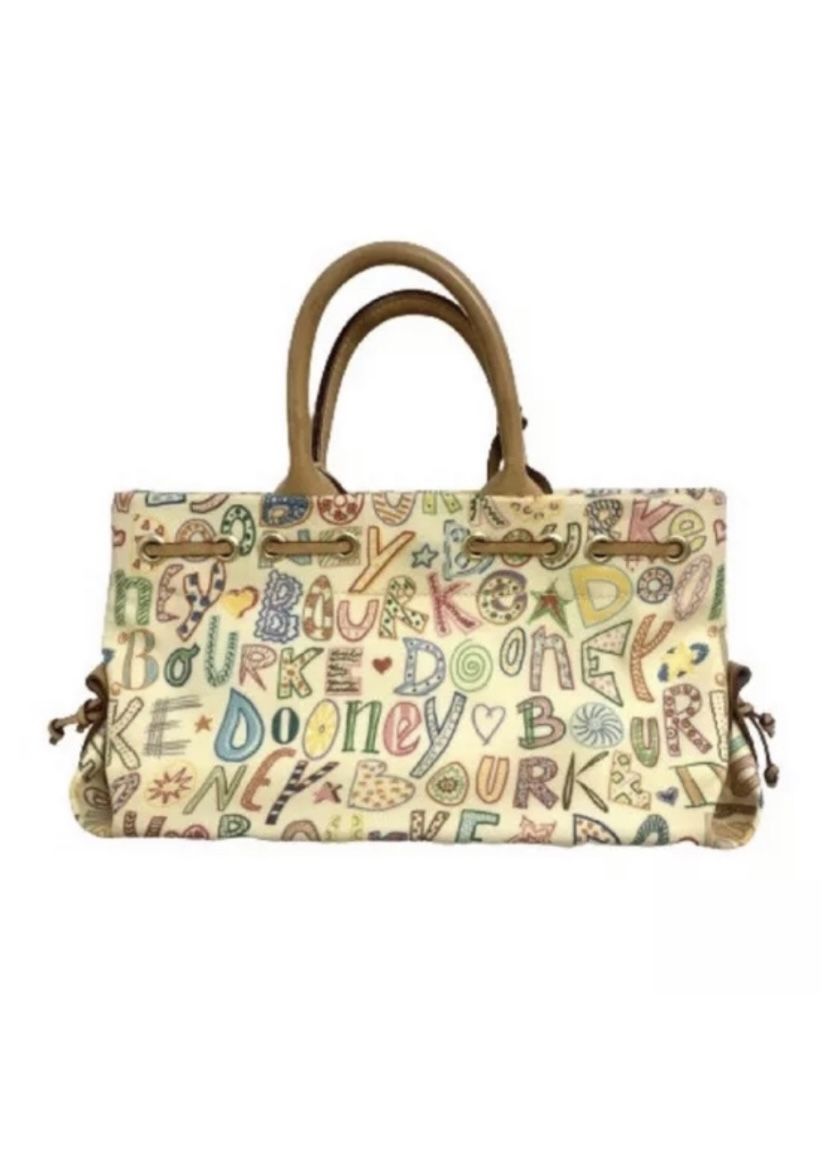 Doone & Bourke Rainbow multicolor signature tassel tote satchel Bag
