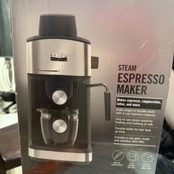New! Makes espresso, cappuccino, latte & More!