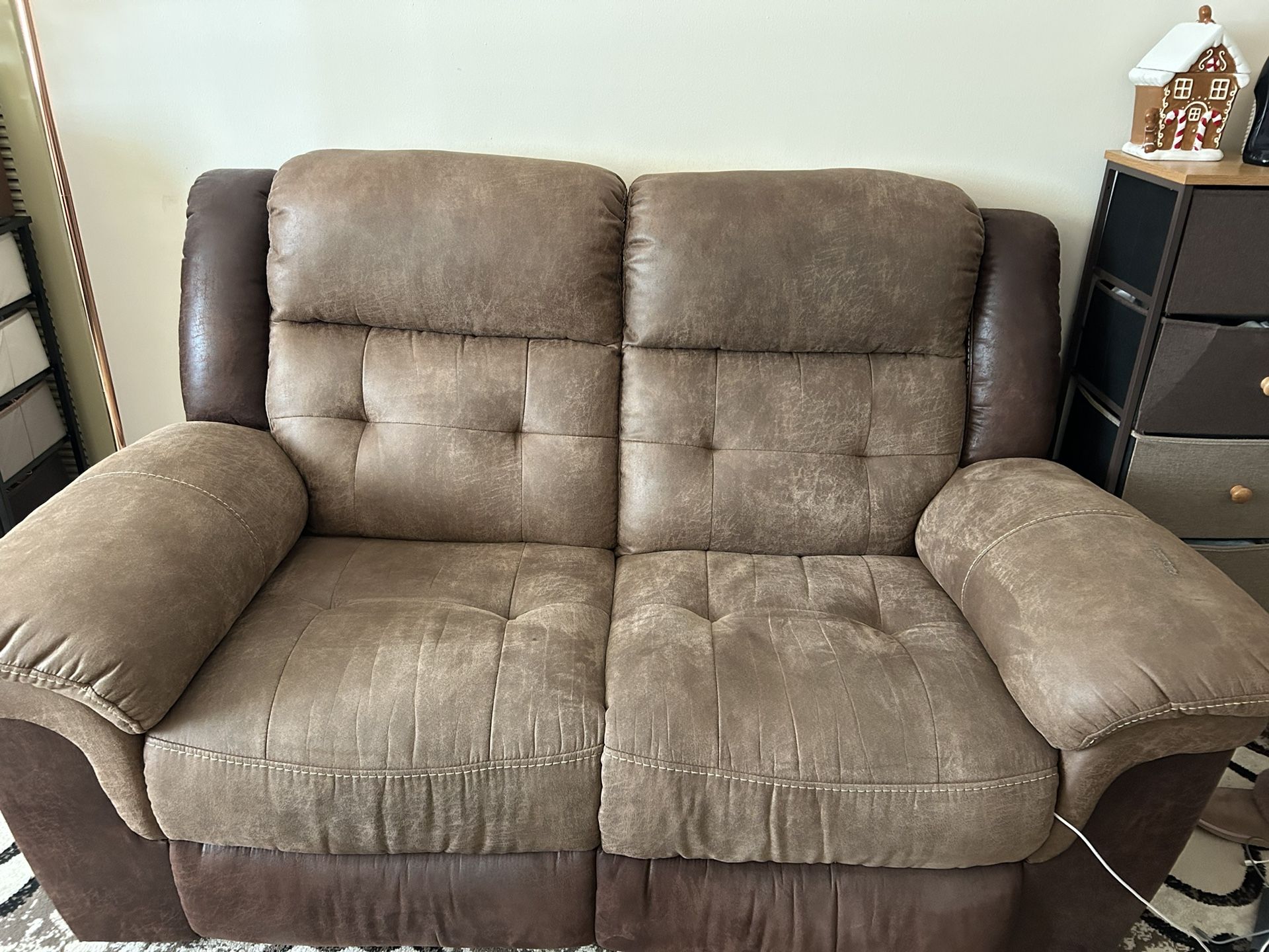 Reclining Loveseat And Reclining Sofa.
