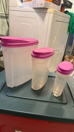 Set of 3 Plastic Food Storage Containers