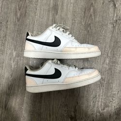 Nike Court Vision Low White Black Beige Men’s Size 10 Sneakers FD0285-100