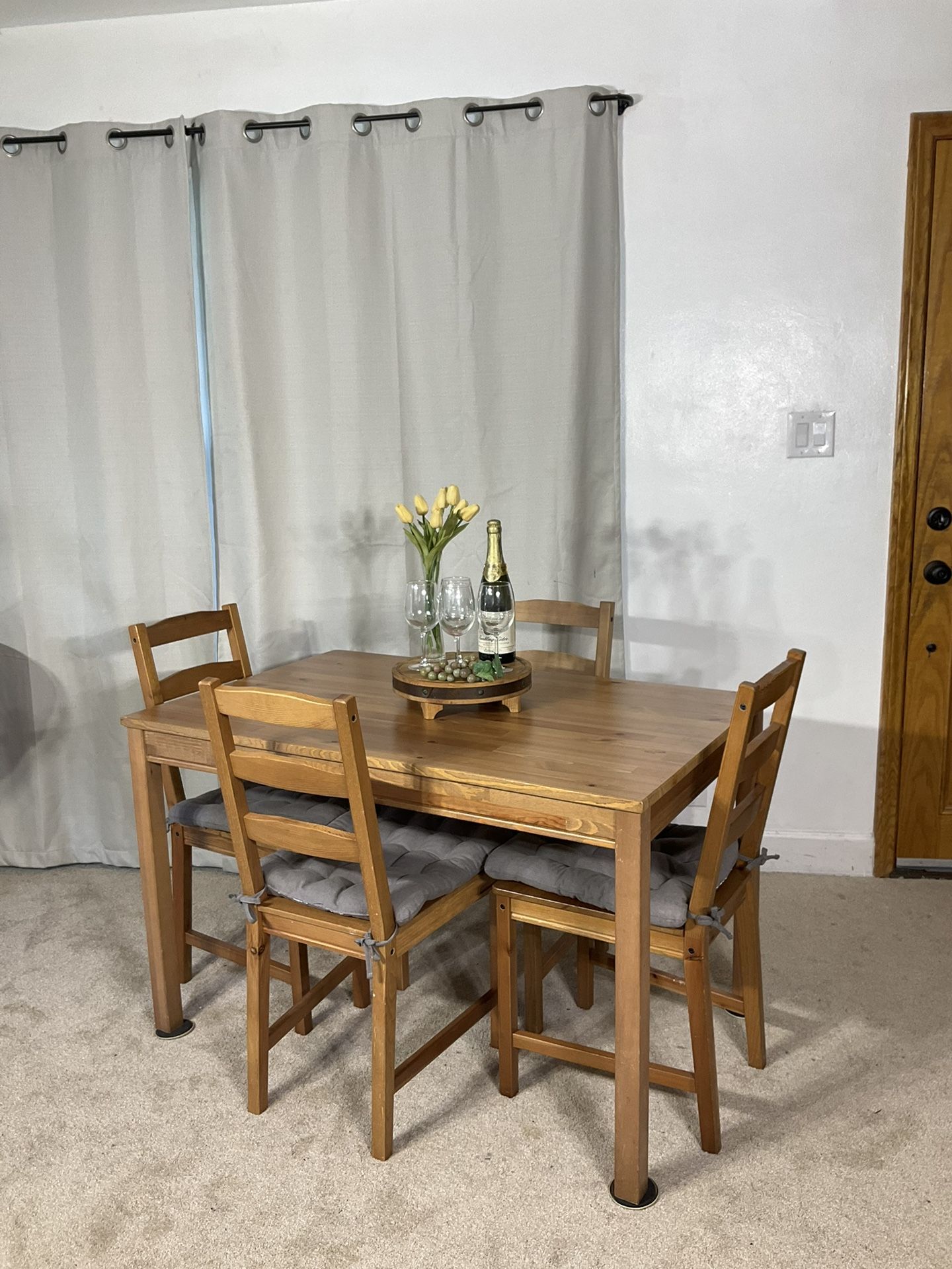 Compact IKEA Jokkmokk Kitchen Dining Table & 4 Chairs PERFECT FOR SMALL ...