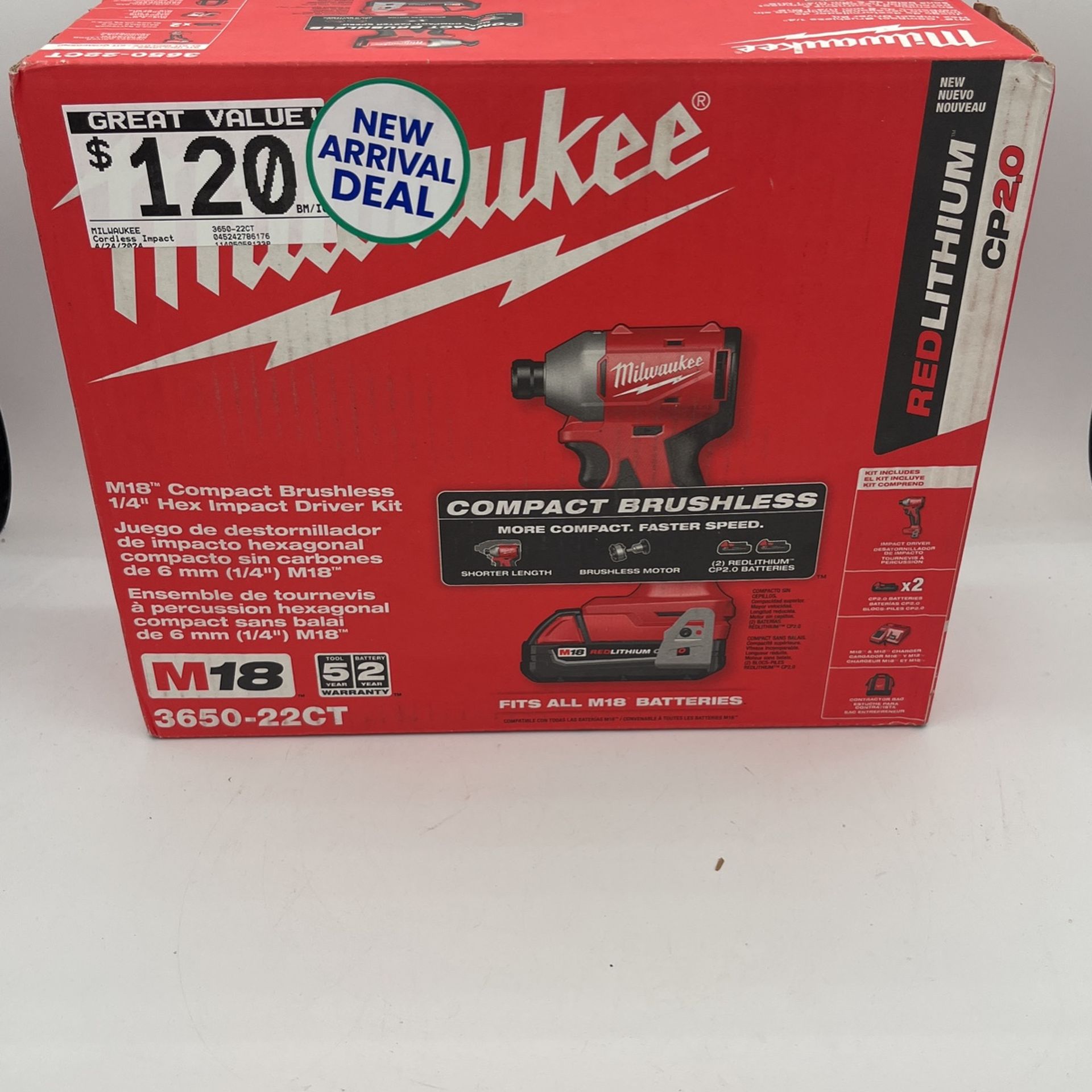 Milwaukee Impact Drill W/Battery BRAND NEW