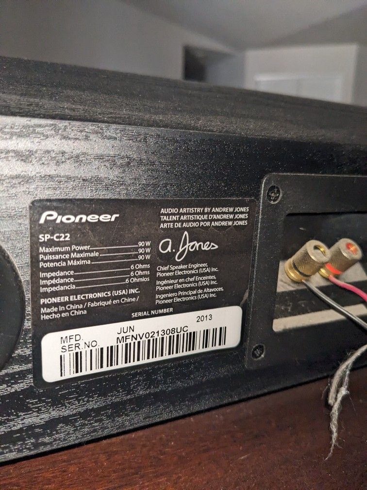 (3) Pioneer sp-c22 Center Channel Speakers