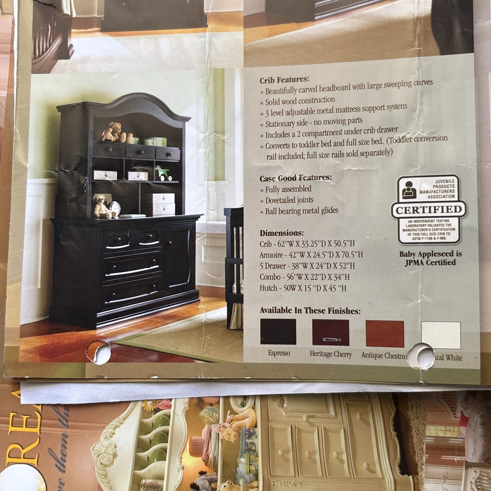 Boys Dresser With Ball Bearing Drawer Slides - Two Piece