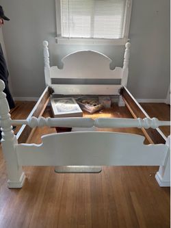 Solid wood queen bed frame