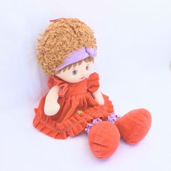 TOYS | 18" Plush Rag Doll With Red Dress 18"