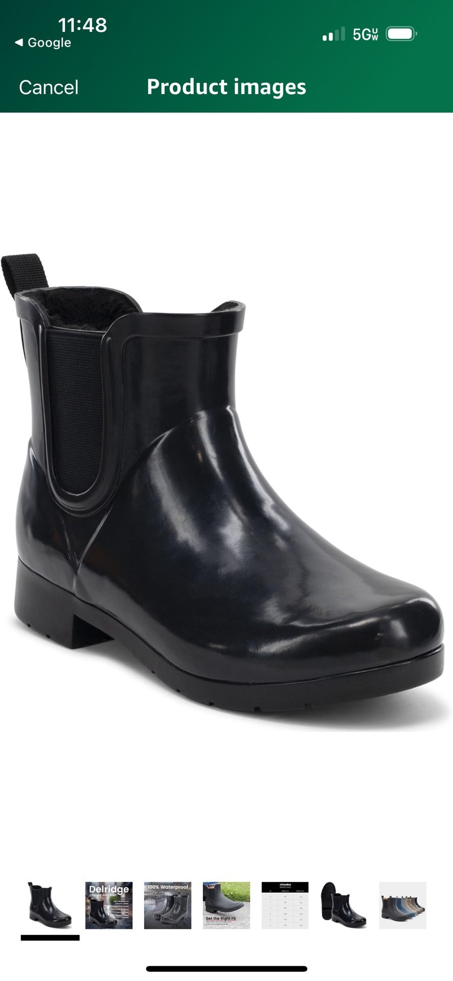 Women’s Waterproof Chelsea Bootie – Plush Lined, Slip-On Rain Ankle Boots