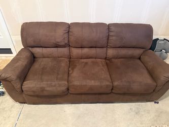 Brown Microfiber 3-Seat Sofa