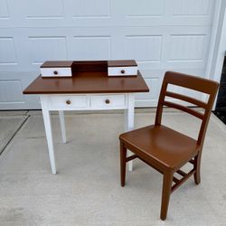 Solid Wood Desk with Chair