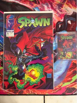 Spawn combo, comic and chromium card