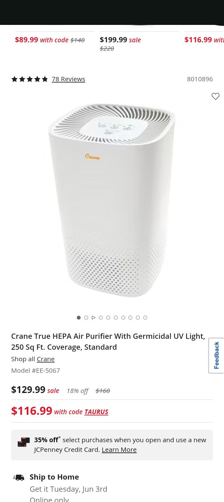 Crane True HEPA Air Purifier