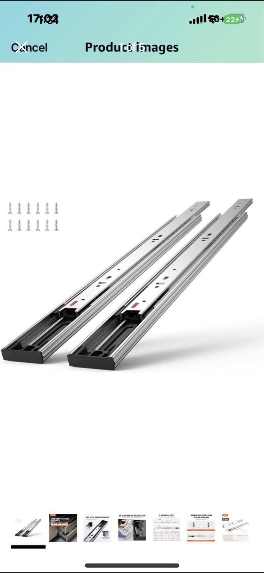 VEVOR 10 Pairs of 20 Inch Drawer Slides Side Mount Rails, Heavy Duty Full Extension Steel Track, Soft-Close Noiseless Guide Glides Cabinet Kitch
