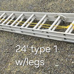 24' Cuprum aluminum ladder-type 1-w/spring loaded legs