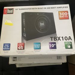 Dual 10” Subwoofer 300 Watt Amplifier Built-in Car