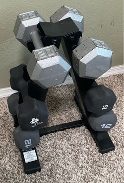 Dumbbells with Stand ( 12,15,20Lbs)