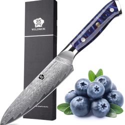 WILDMOK Kitchen Utility Knife, 5 Inch Damascus Japan VG-10 Steel Kitchen Utility