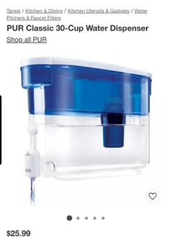 PUR Classic 30-Cup Water Dispenser and 2 Extra Filters