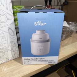 Bear NutriEase AllStage Stainless Steel Baby Food Maker Steamer and Blender, Truly OneStep Baby Food Processor Puree Maker Grinder Mills, Auto Cooking