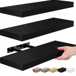 Sorbus 3pk Wall Décor Mounted Floating Shelves - Black