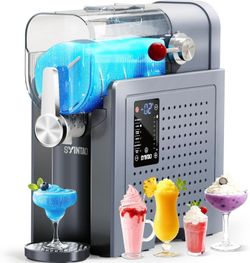 SYINTAO 2-in-1 Slushie & Soft Serve Ice Cream Maker, 96oz Vessel No-Ice-Needed Frozen Drink Machine with LED Display, 6 Preset Modes, Auto-Clean & Del