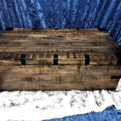 Rustic Trunk Pop Up Coffee Table