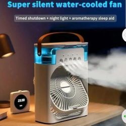 Portable 3 In 1 Fan AIr Conditioner Household Small Air Cooler LED Night Lights Humidifier Air Adjustment Home Fans Dropshipping
white