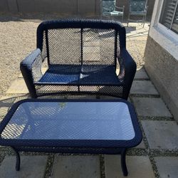 Loveseat & Table - Wicker