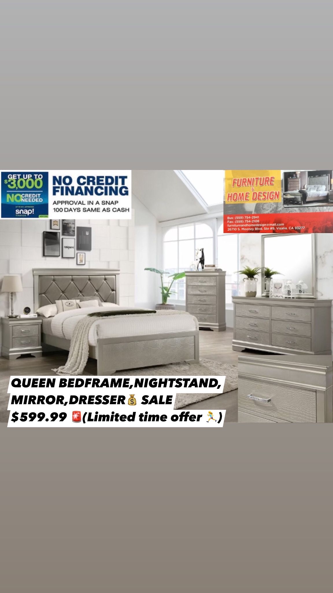 4pcs Queen Bedroom Set