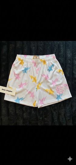 [BRAND NEW] Eric Emanuel EE Basic Mesh Shorts - Star Print - White