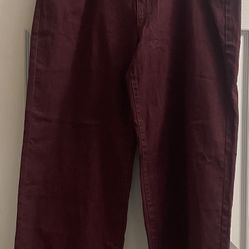 Brand New Ladies Burgundy Wide Leg Jeans Size XL