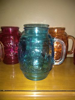 Pretty colored glass mugs