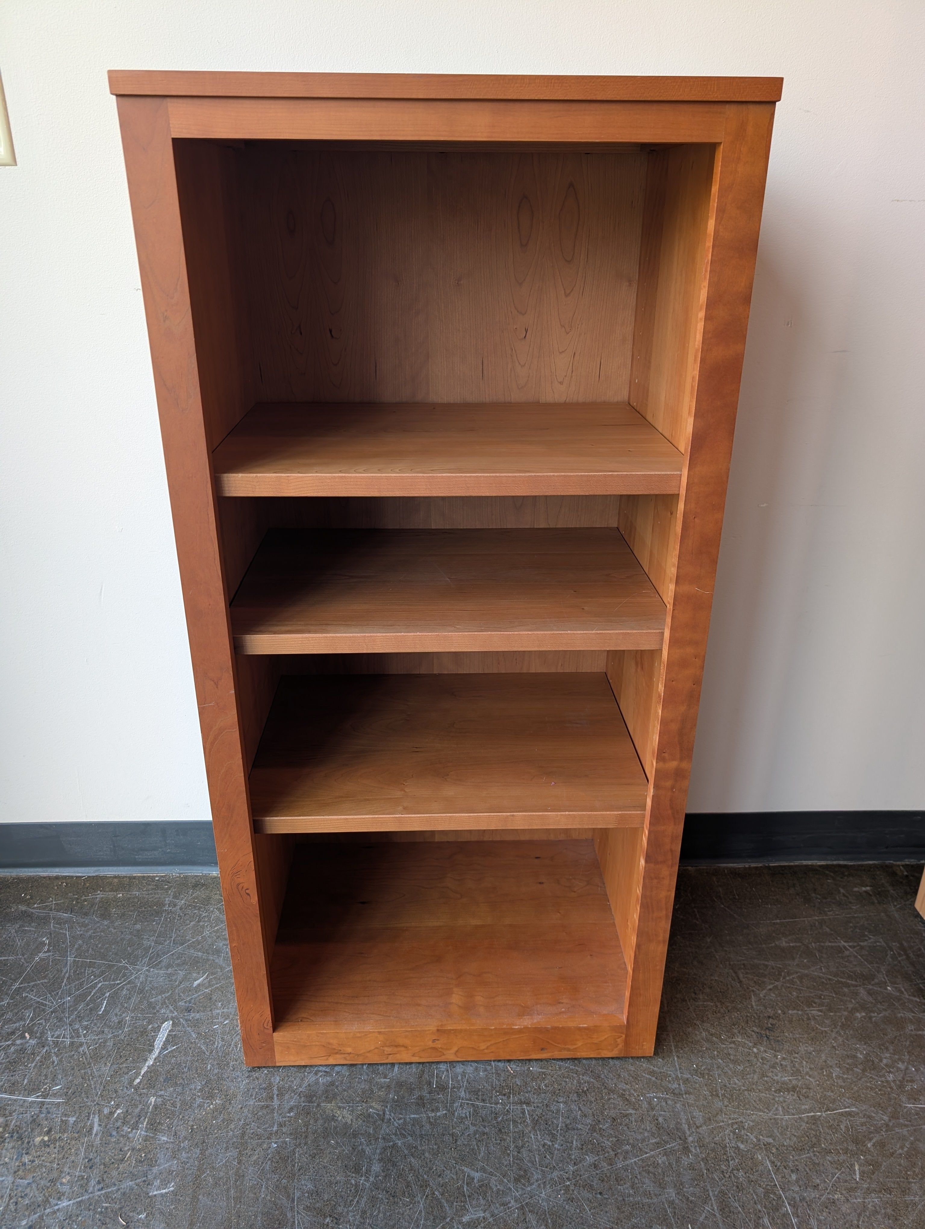 Spectra Wood Versatile Light Brown Wood Bookcase with Four Shelves