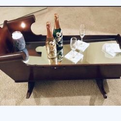 Antique Cradle converted to coffee table
