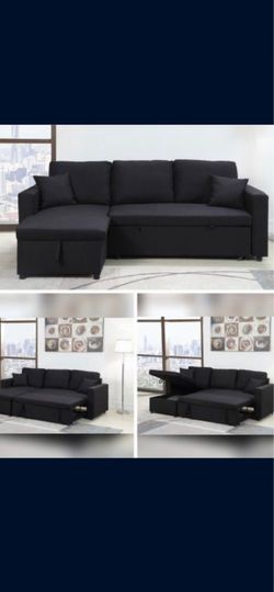 $360 sectional couch pull out bed with storage 87x57