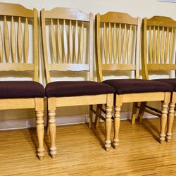 Free Wooden Dining Table And 4 Wooden Chairs 