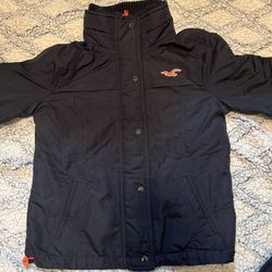 Hollister black all weather jacket 