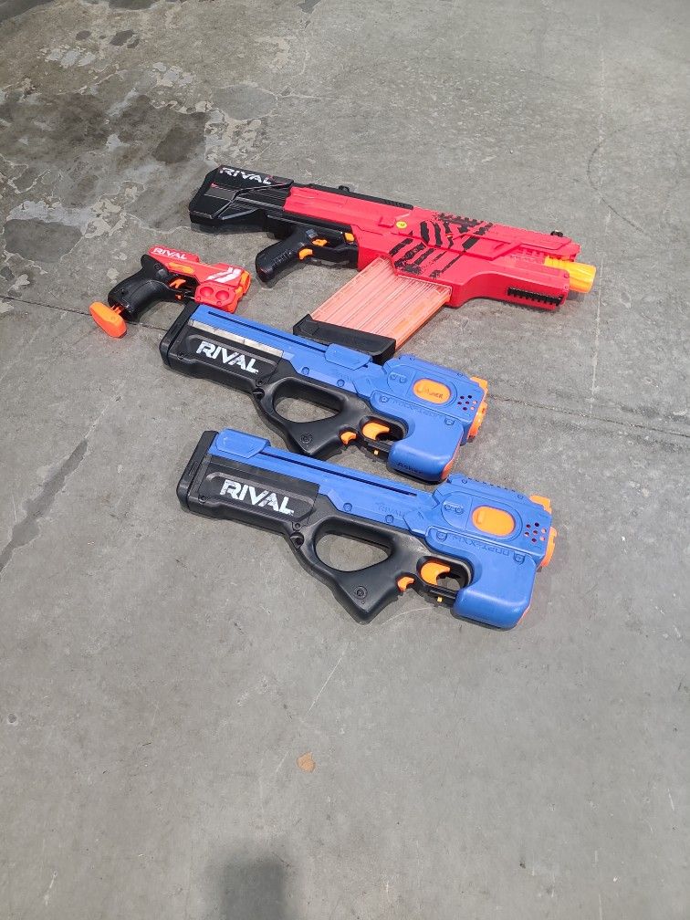 4 Rival Nerf Ball Guns