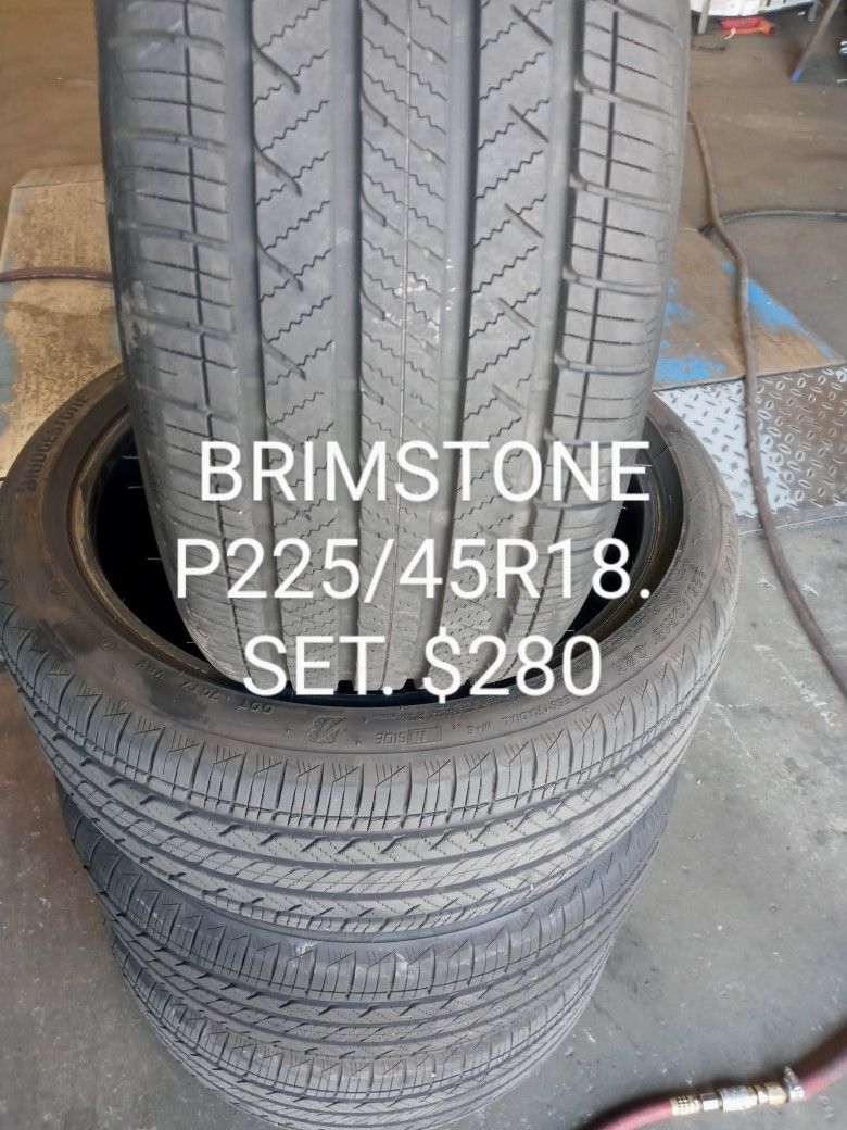 BRIMSTONE P225/45R18. SET. 90%100.  