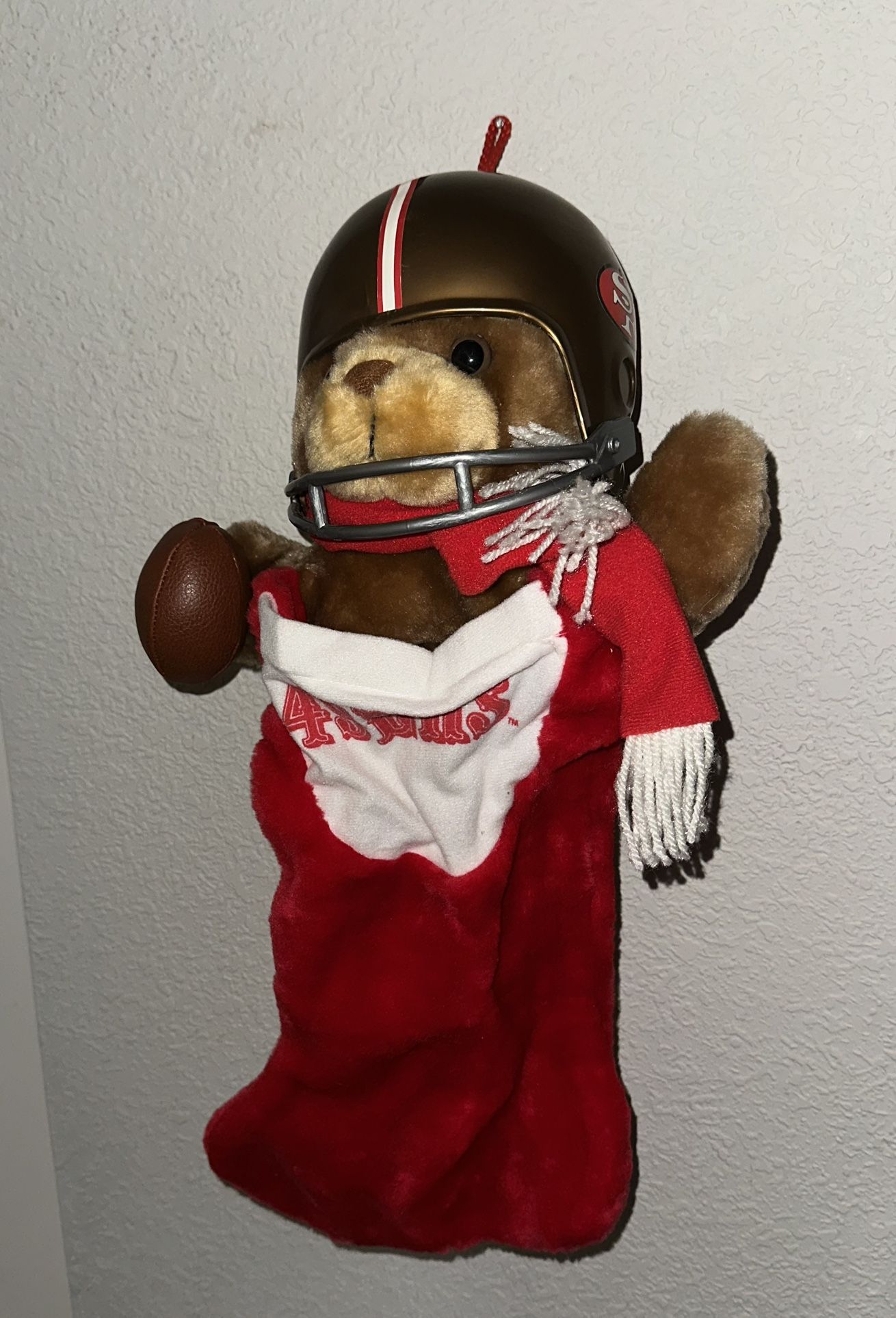 SF 49ers NFL Football Push Beat Christmas Stocking Vintage 1993
