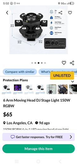 6 Arm Moving Head DJ Stage Light 150W RGBW