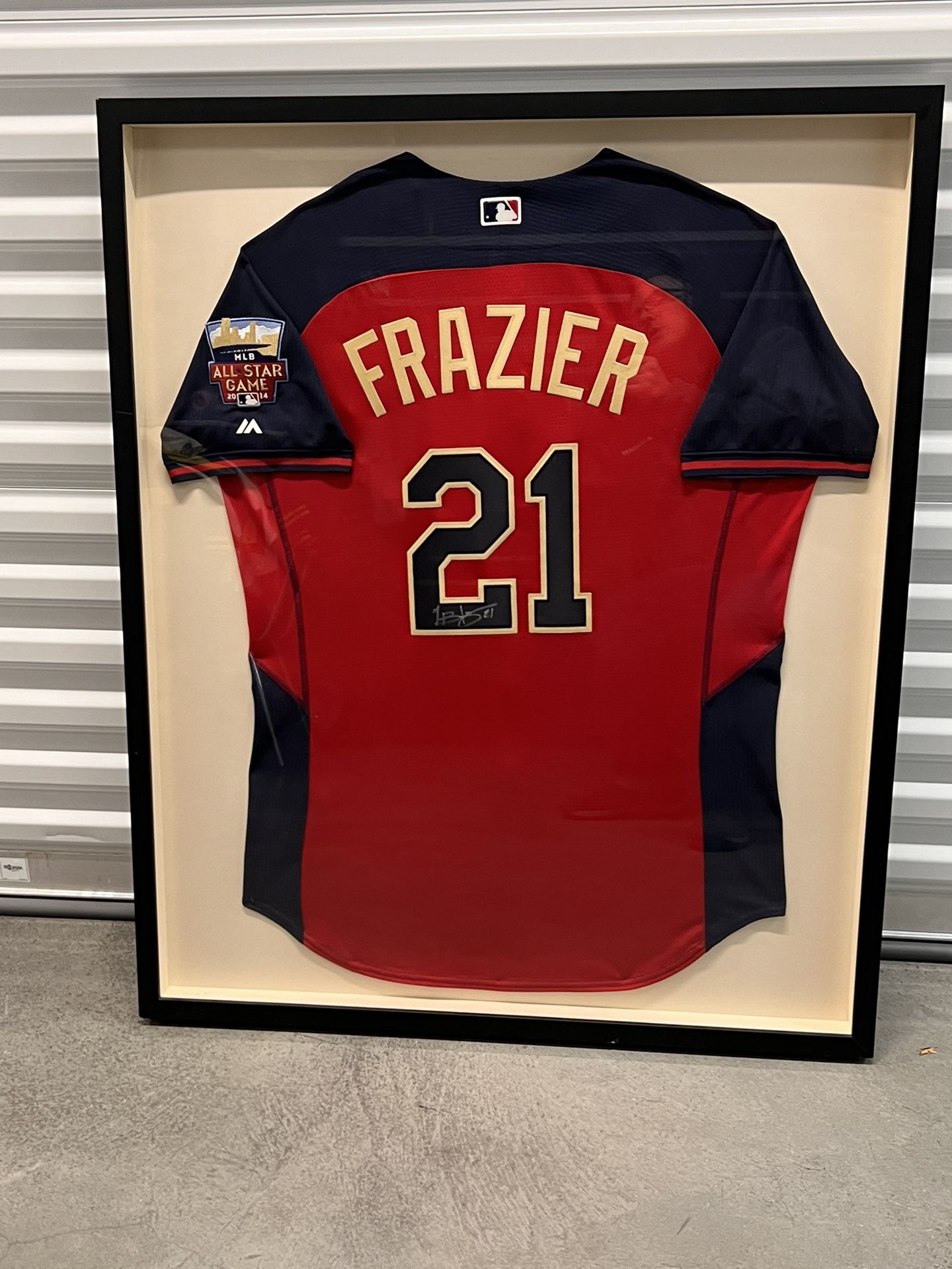 Todd Fraizer Autographed Baseball Jersey In Frame