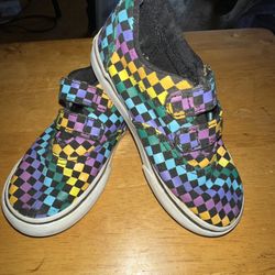 Vans Toddler's Doheny V Rainbow Mini Check Black/Multi Skate Shoes-Size  8