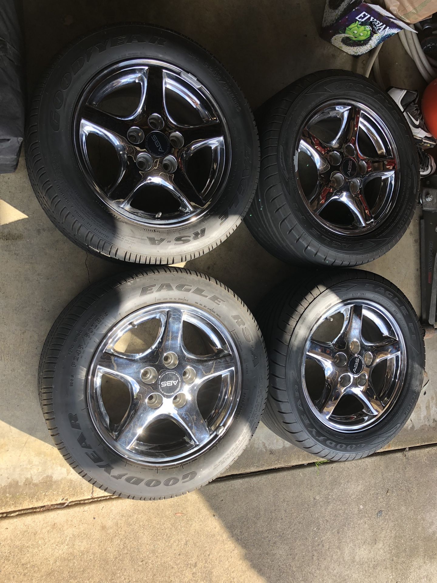 16” Chrome Trans-Am Rims & Goodyear 245/50ZR16 for Sale in West Covina ...