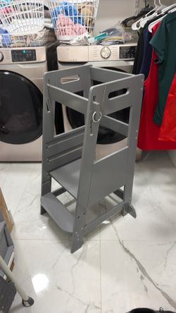 Toddler Standing Tower - Level Adjustable Wooden Kitchen Step Stool,