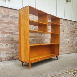 Mid Century Modern Small Solid Wood Bookshelf Display Shelf Vintage 
