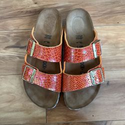 Real snake orange Birkenstock sandals LIMITED 