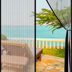 Magnetic Screen Door - Fit for Door Size:72 x 80 Inch, Screen Itself Size:74"x81", Hands Free Mesh Partition,Heavy Duty Curtain Keeps Bugs Out, Frame